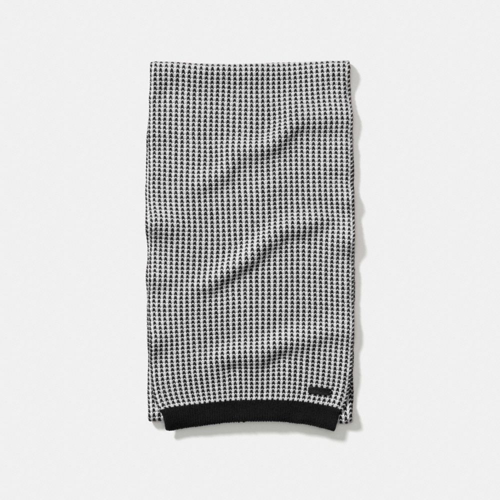COACH F85218 Tricolor Tuckstitch Scarf BLACK/MULTICOLOR