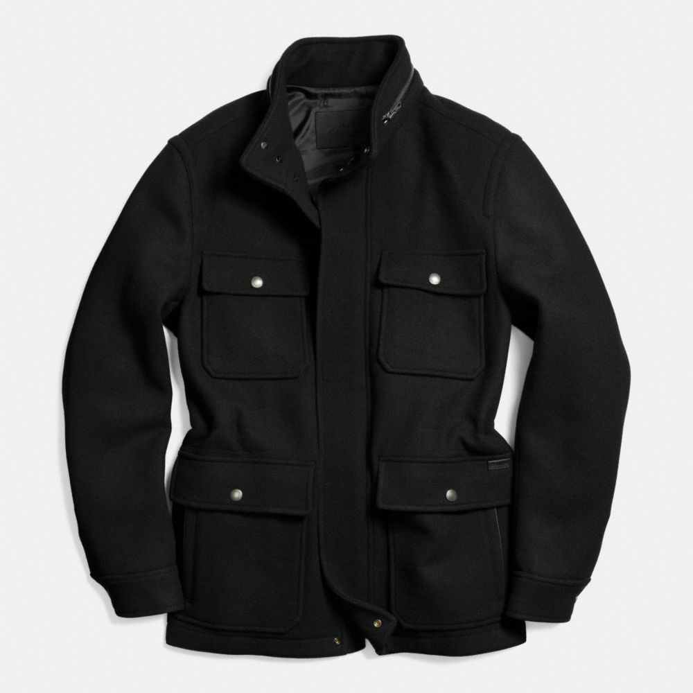 COACH F85232 Wool Field Jacket BLACK