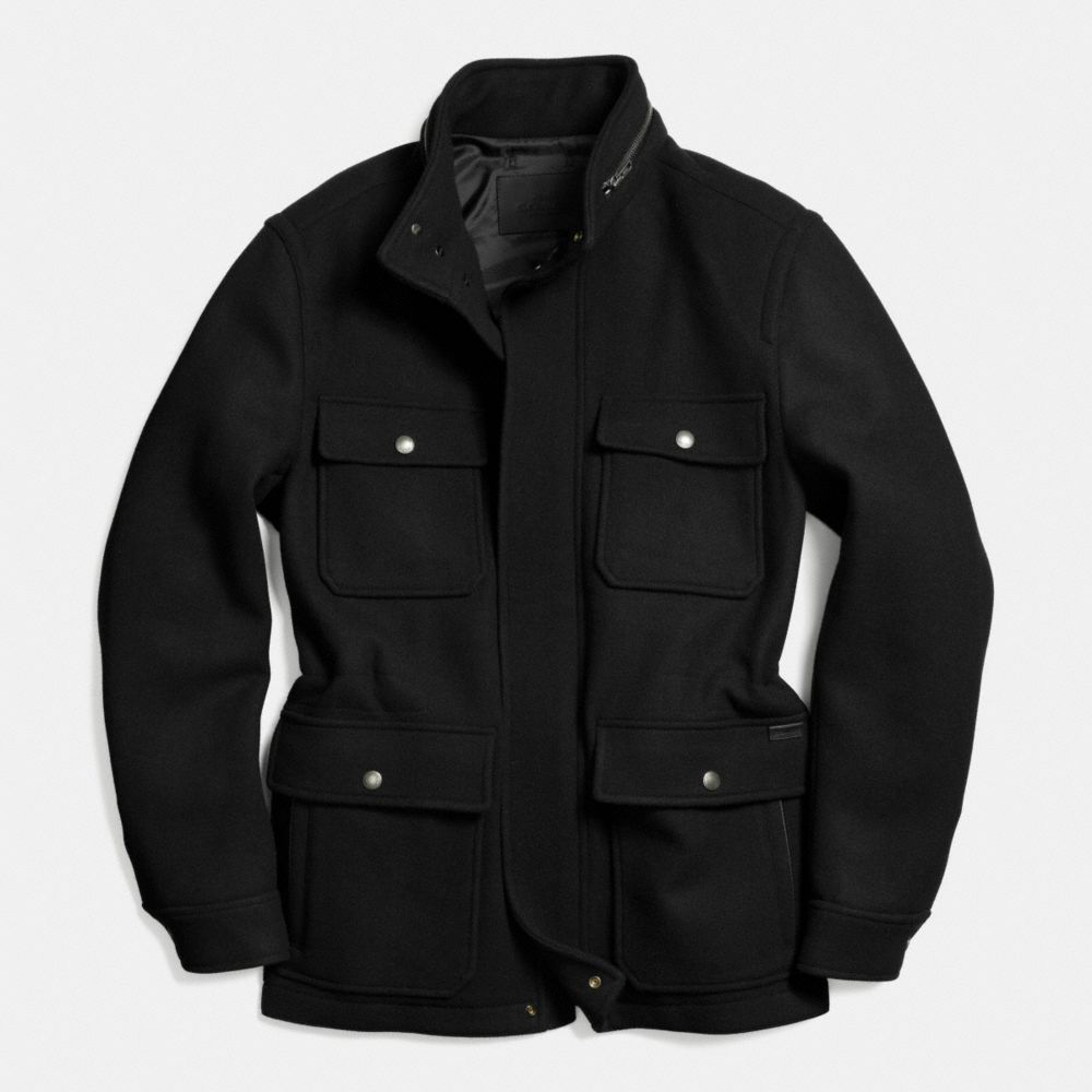 COACH WOOL FIELD JACKET - BLACK - f85232