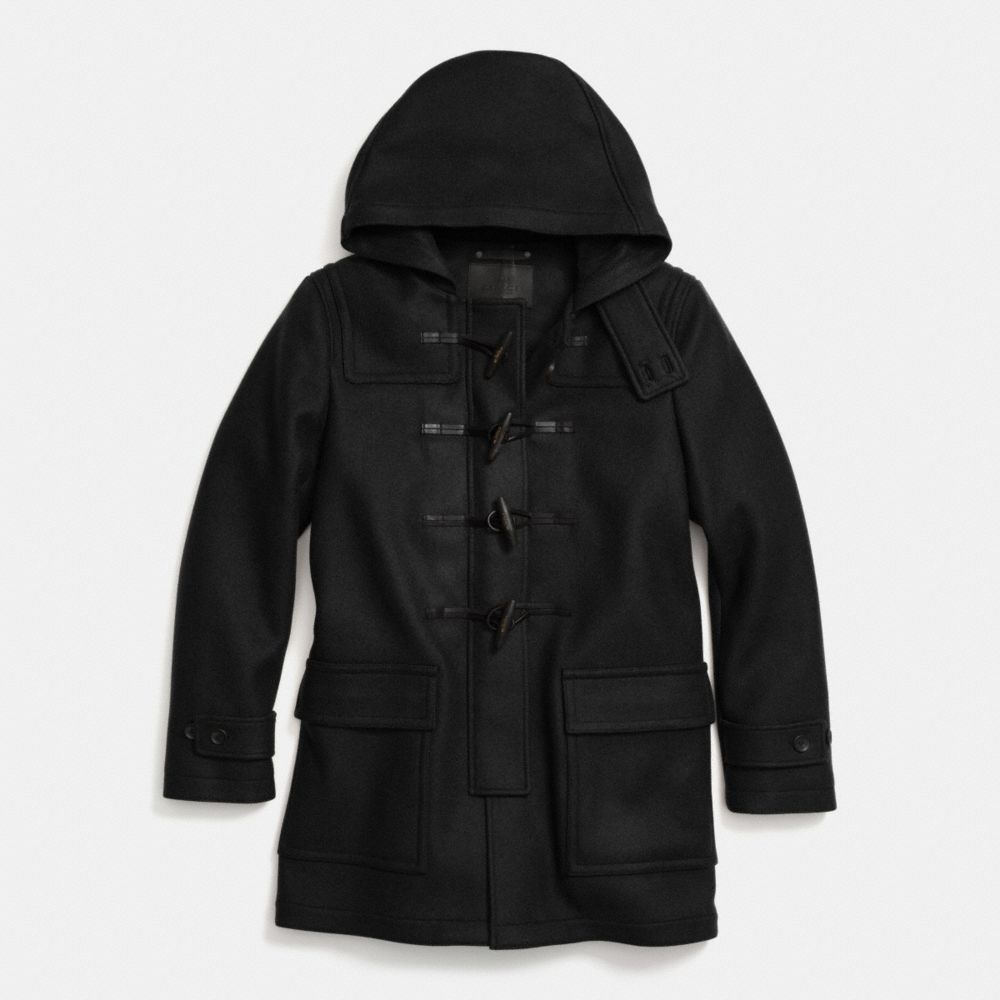 COACH F85238 Crosby Wool Duffle Coat BLACK