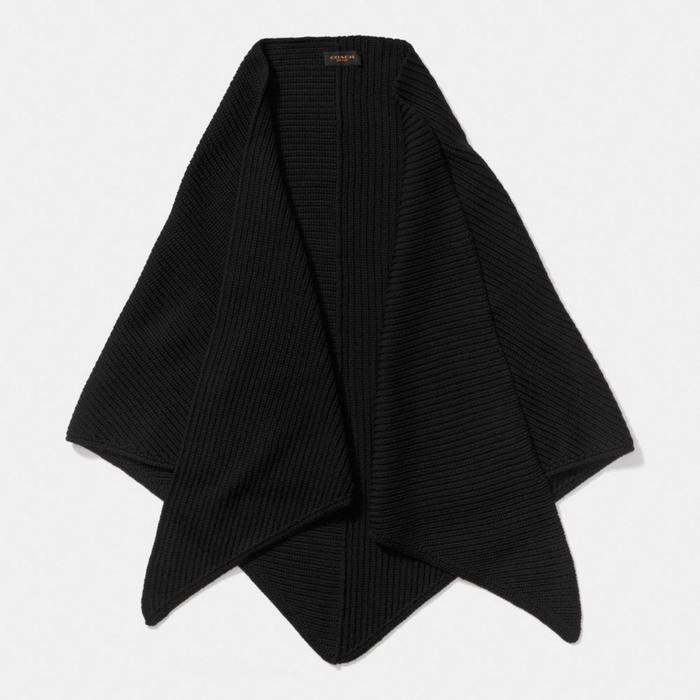 COACH F85268 MERINO TRIANGLE SCARF -BLACK