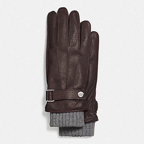 COACH F85325 EMBOSSED LEATHER 3-IN-1 GLOVE MAHOGANY