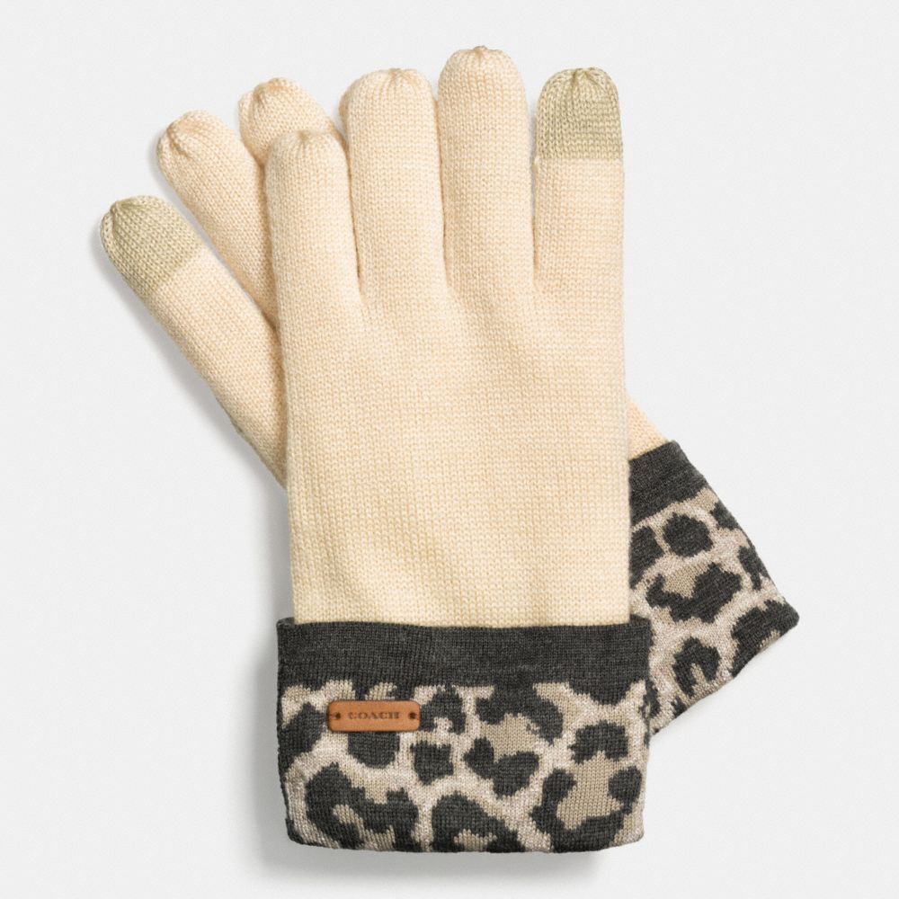 COACH OCELOT KNIT TOUCH GLOVE -  MULTICOLOR - f85339