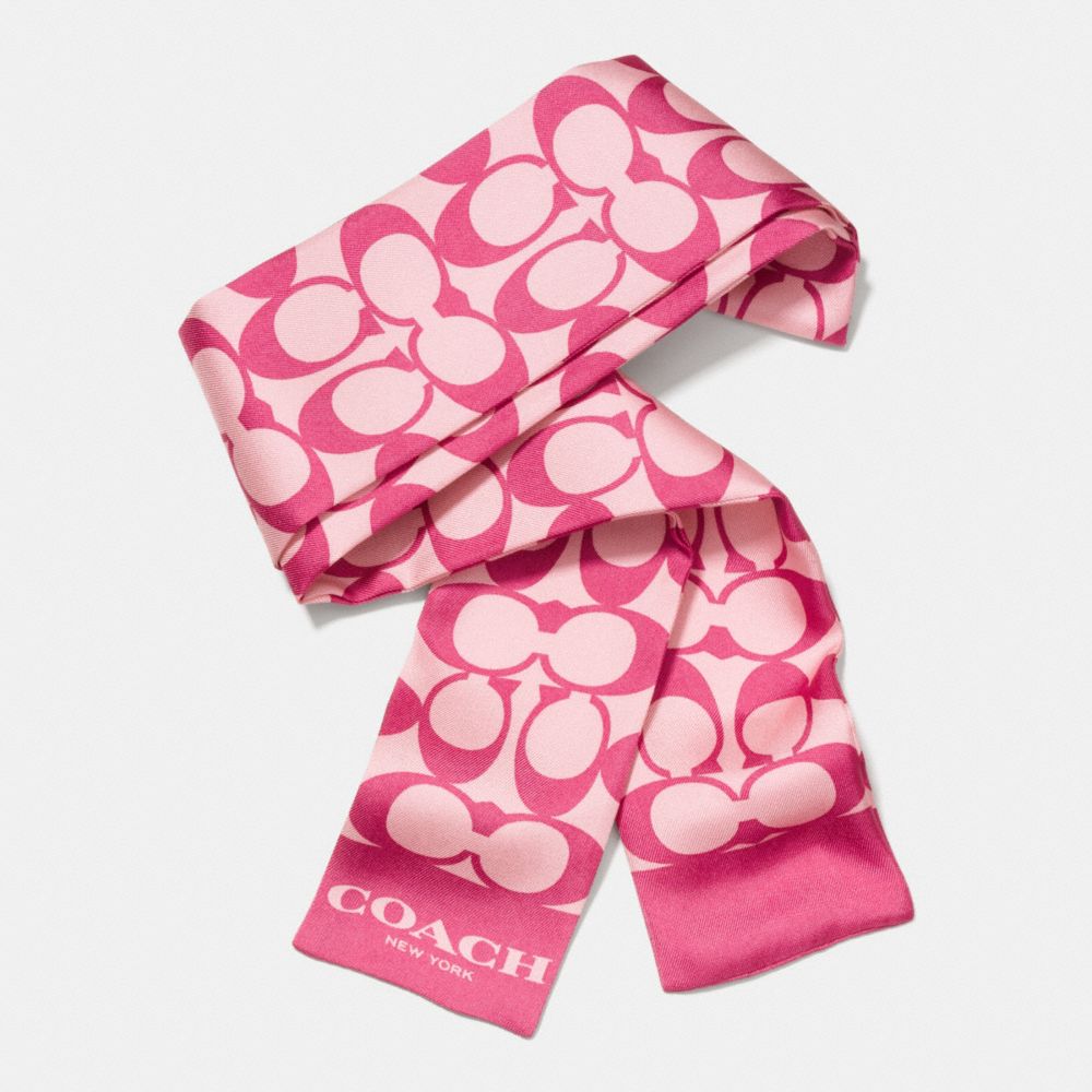 COACH F85675 Signature Silk Ponytail Scarf PINK