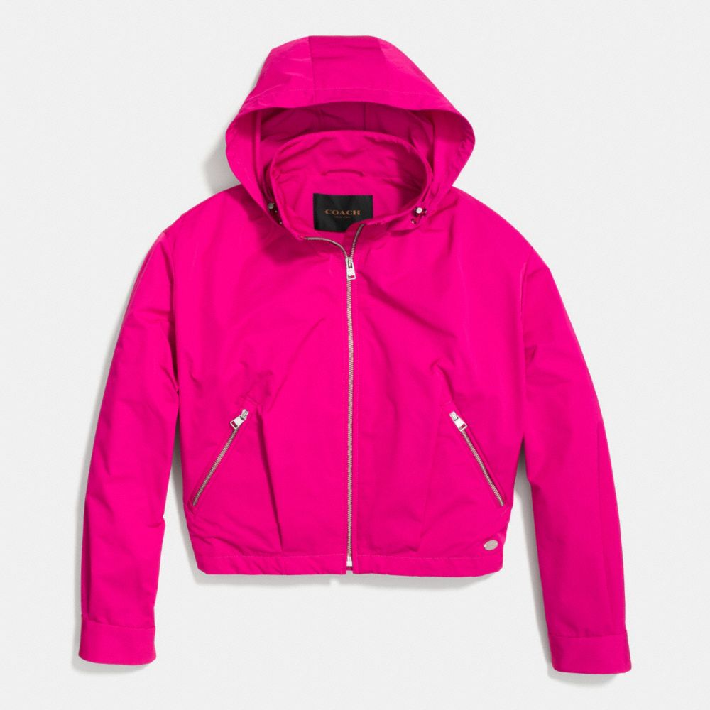 COACH F85731 - ZIP HOODED WINDBREAKER  PINK RUBY