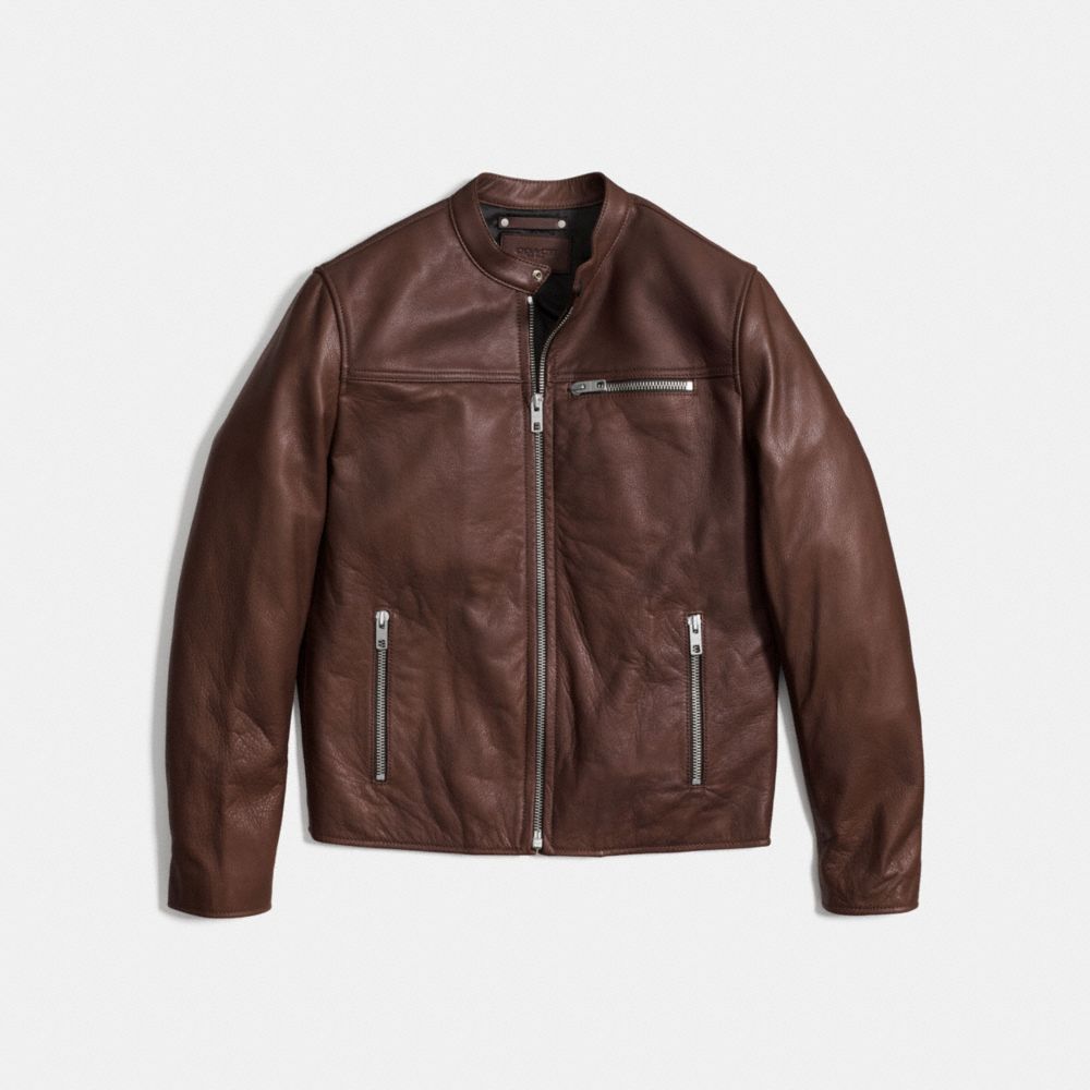 LEATHER RACER - MAHOGANY - COACH F85825