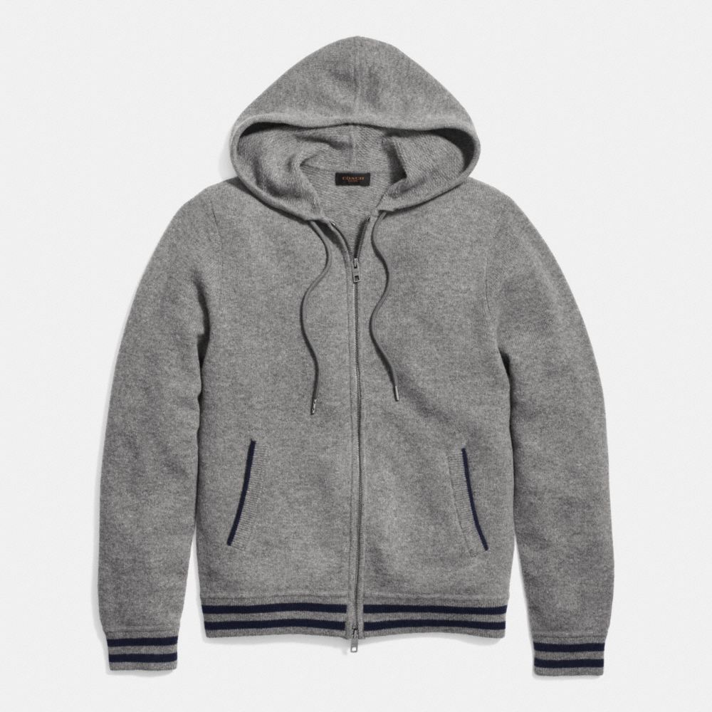 BASEBALL ZIP HOODY - LIGHT GREY - COACH F85835