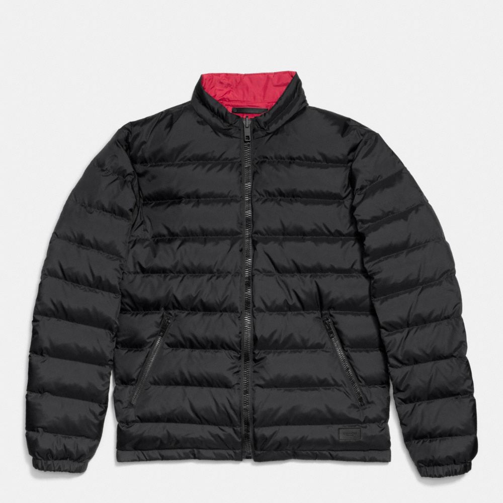 COACH F85837 Packable Down Jacket BLACK/RED