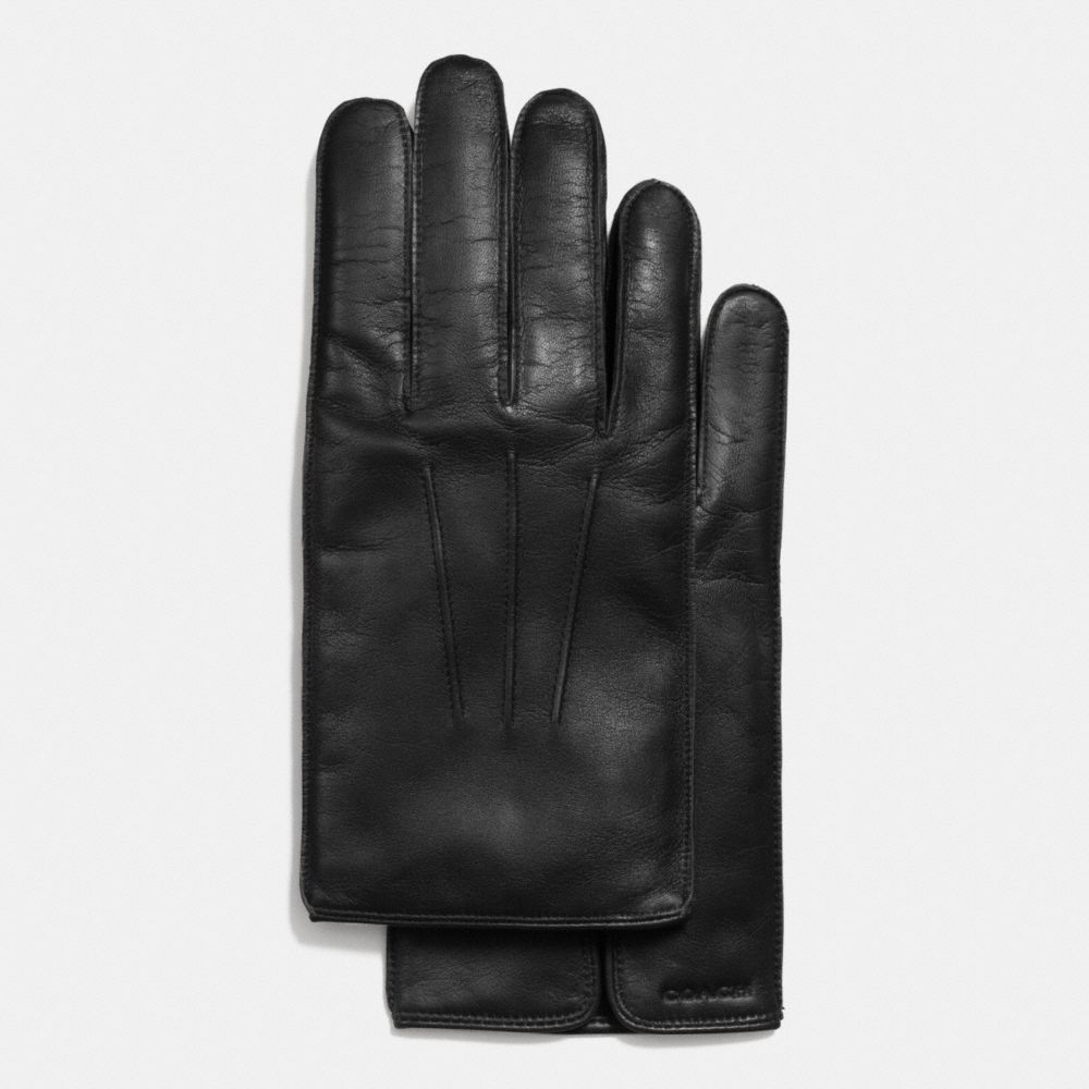 COACH LEATHER GLOVE - BLACK - f85850