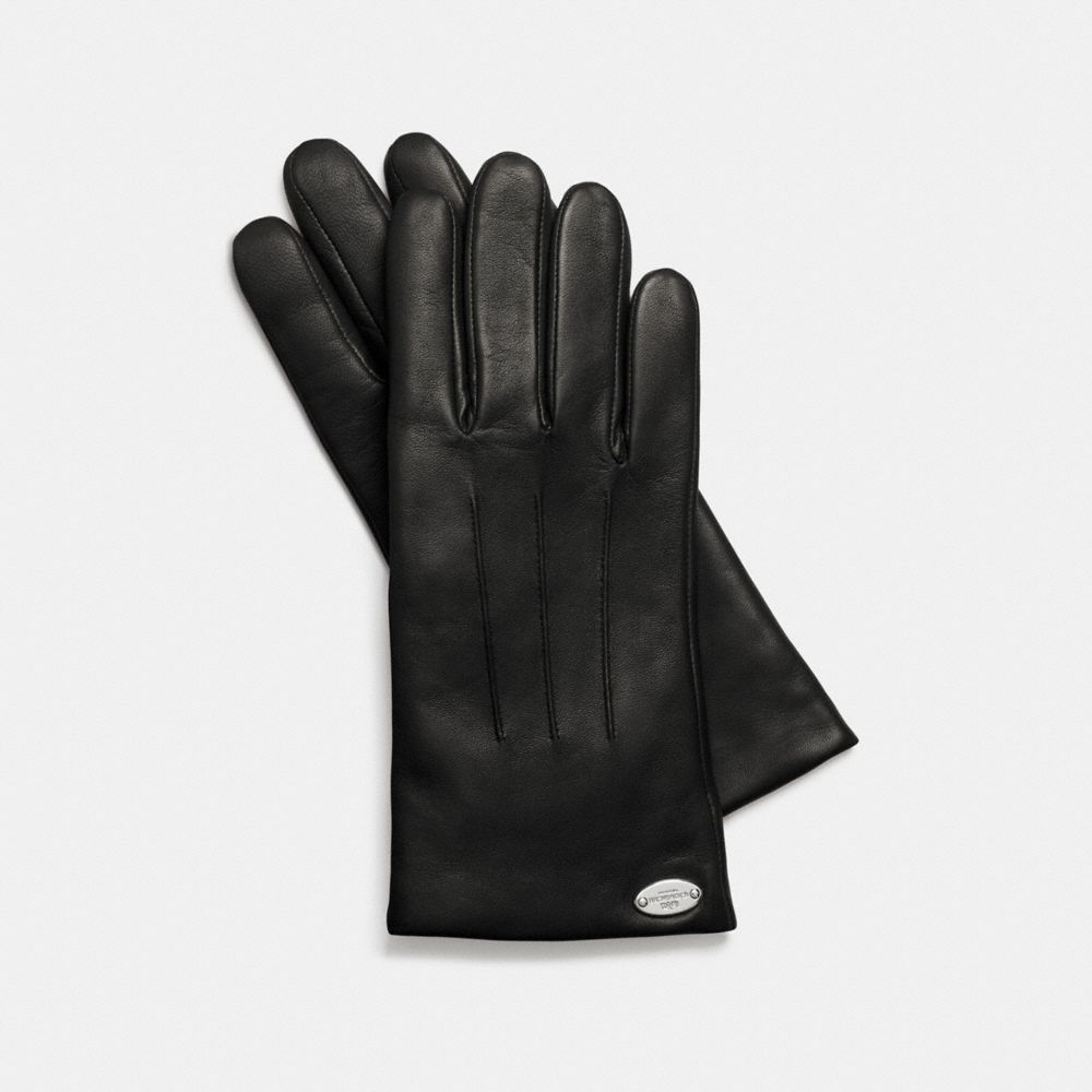 COACH F85876 LEATHER GLOVES BLACK