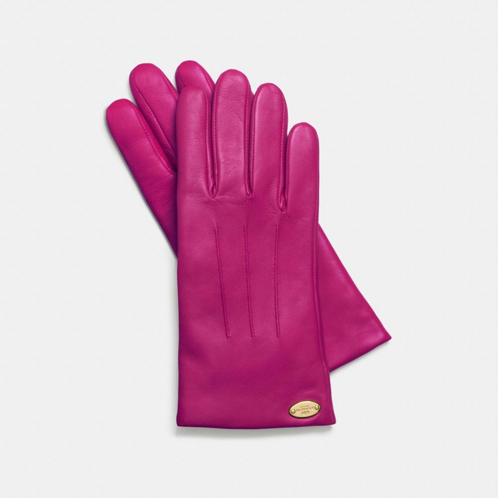 COACH F85876 - BASIC LEATHER GLOVE CRANBERRY