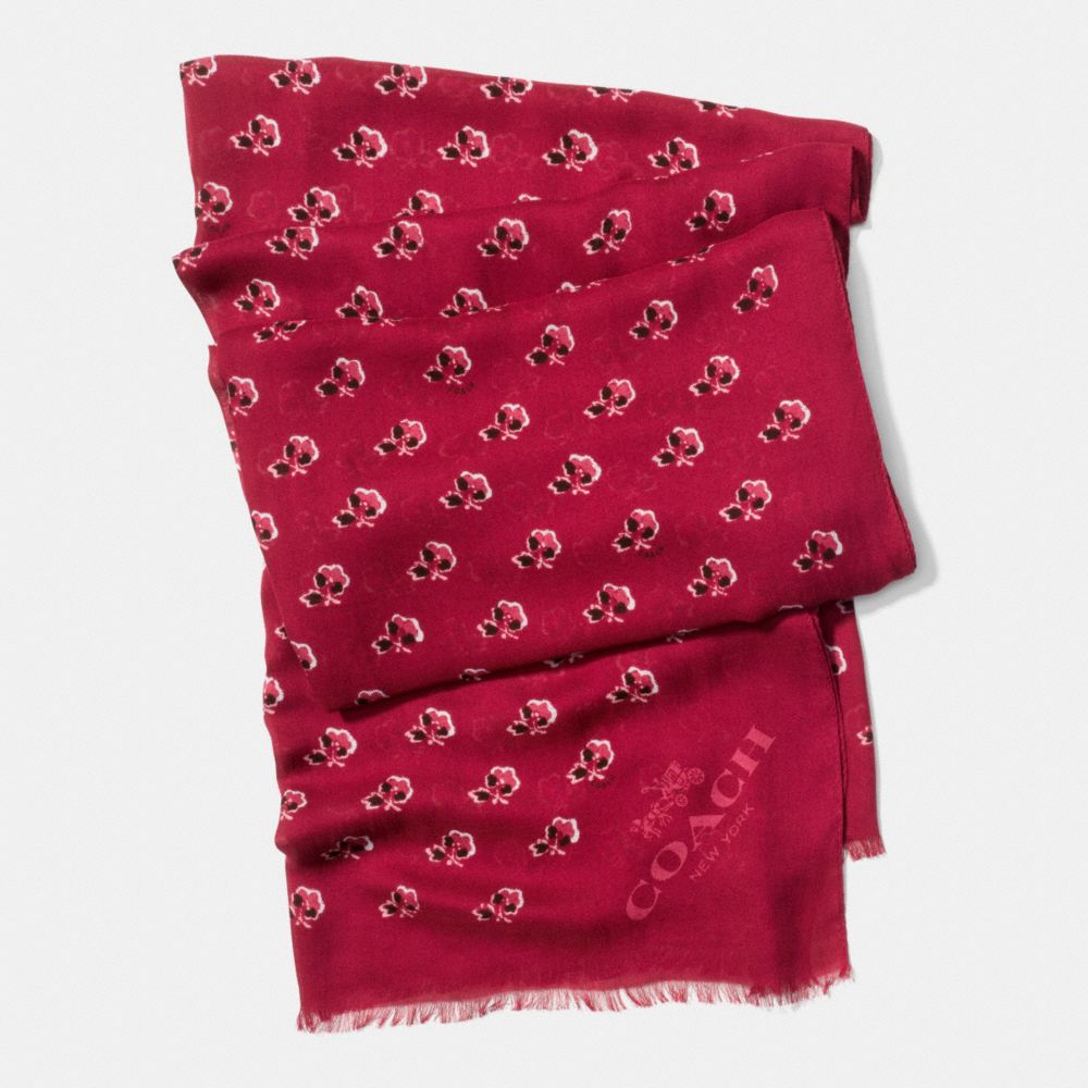 COACH F86012 BRAMBLE ROSE SCARF BERRY-MULTICOLOR