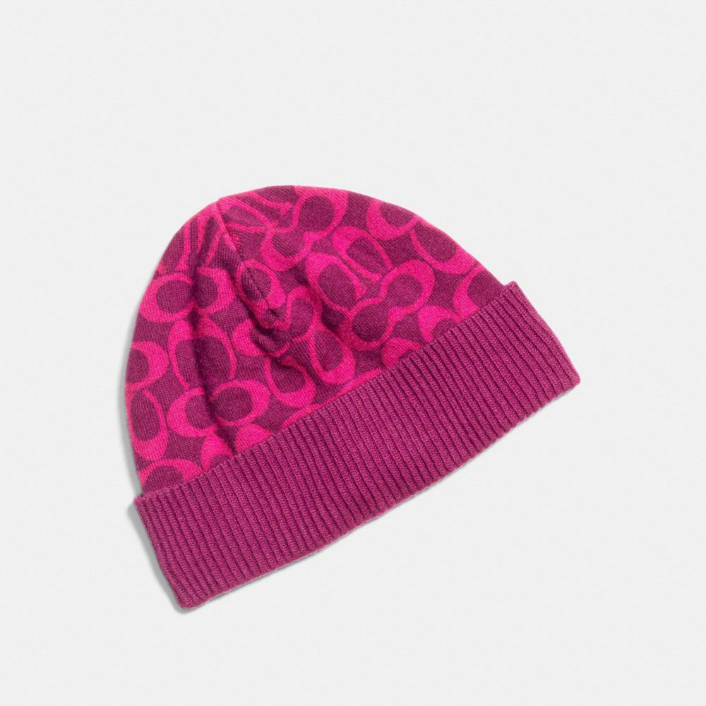 COACH F86024 - LOGO KNIT HAT FUCHSIA