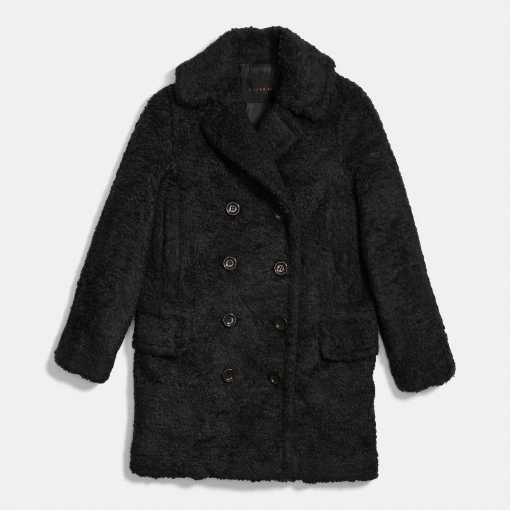 COACH F86032 Fuzzy Coat BLACK