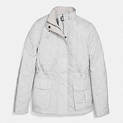 COACH QUILTED JACKET;OYSTER;LARGE - OYSTER - F86049