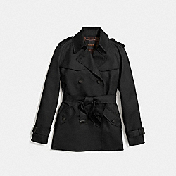 COACH SOLID SHORT TRENCH - BLACK - F86050