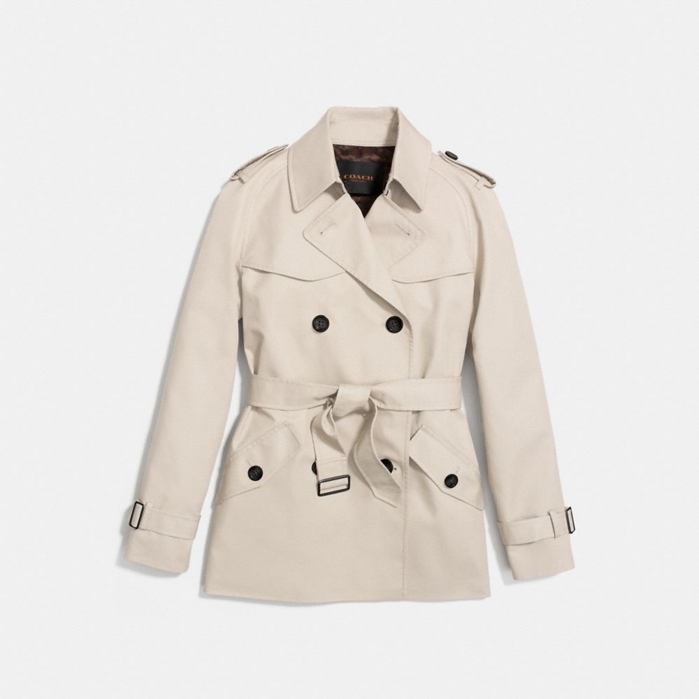 COACH SOLID SHORT TRENCH - PORCELAIN - f86050