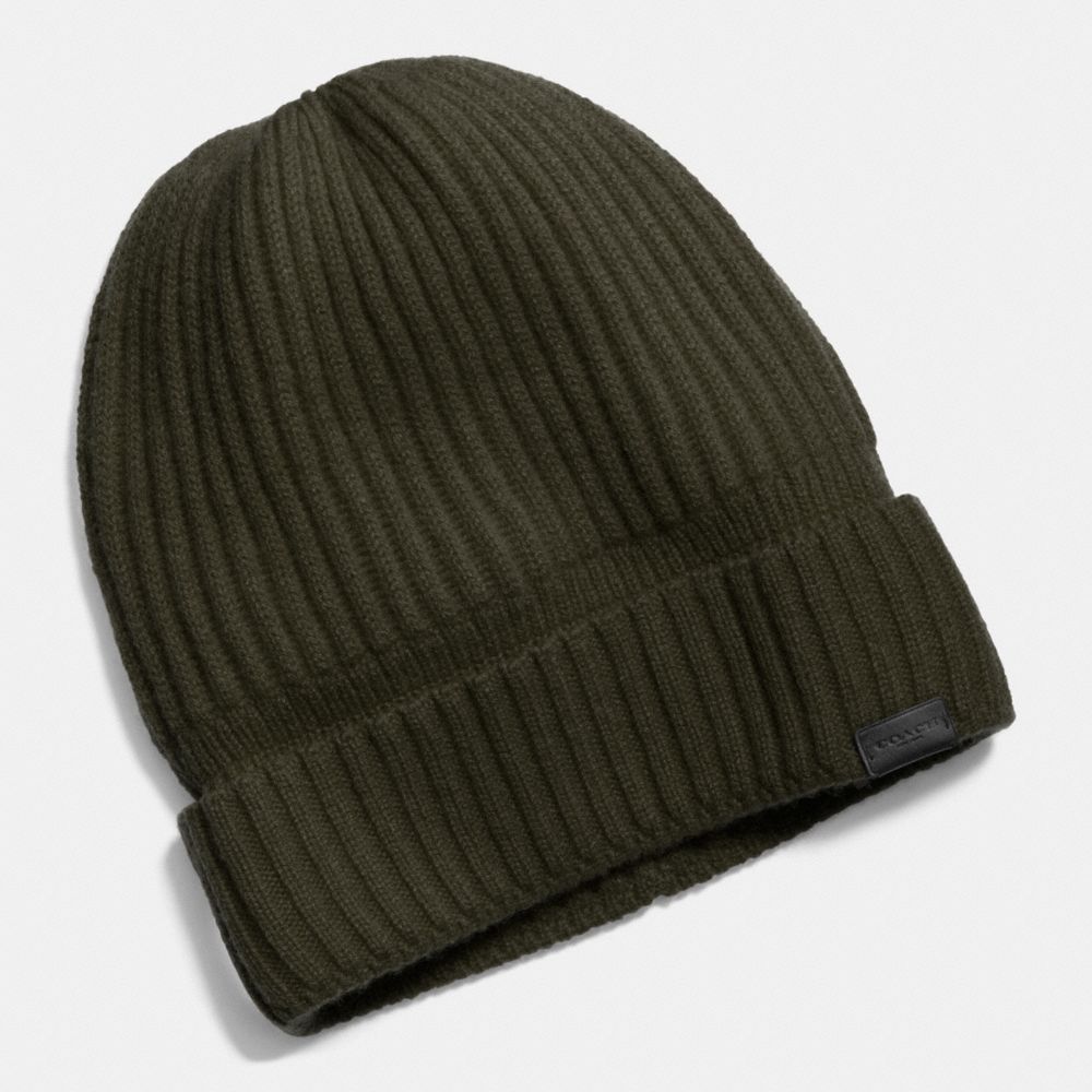 CASHMERE KNIT RIBBED BEANIE - SURPLUS - COACH F86070