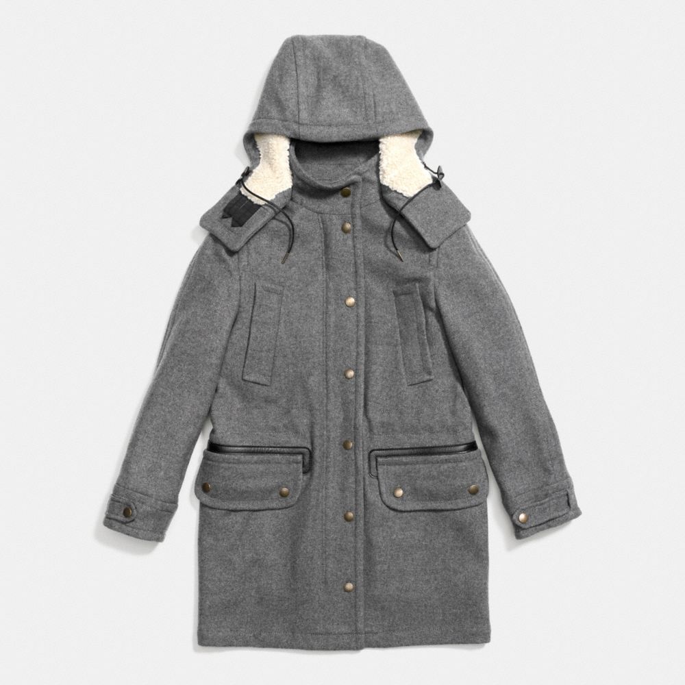 COACH WOOL PARKA - GRAY - f86237