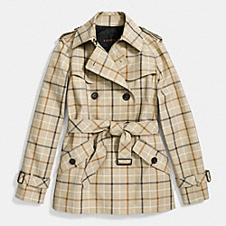 TATTERSALL SHORT TRENCH - KHAKI MULTI - COACH F86437