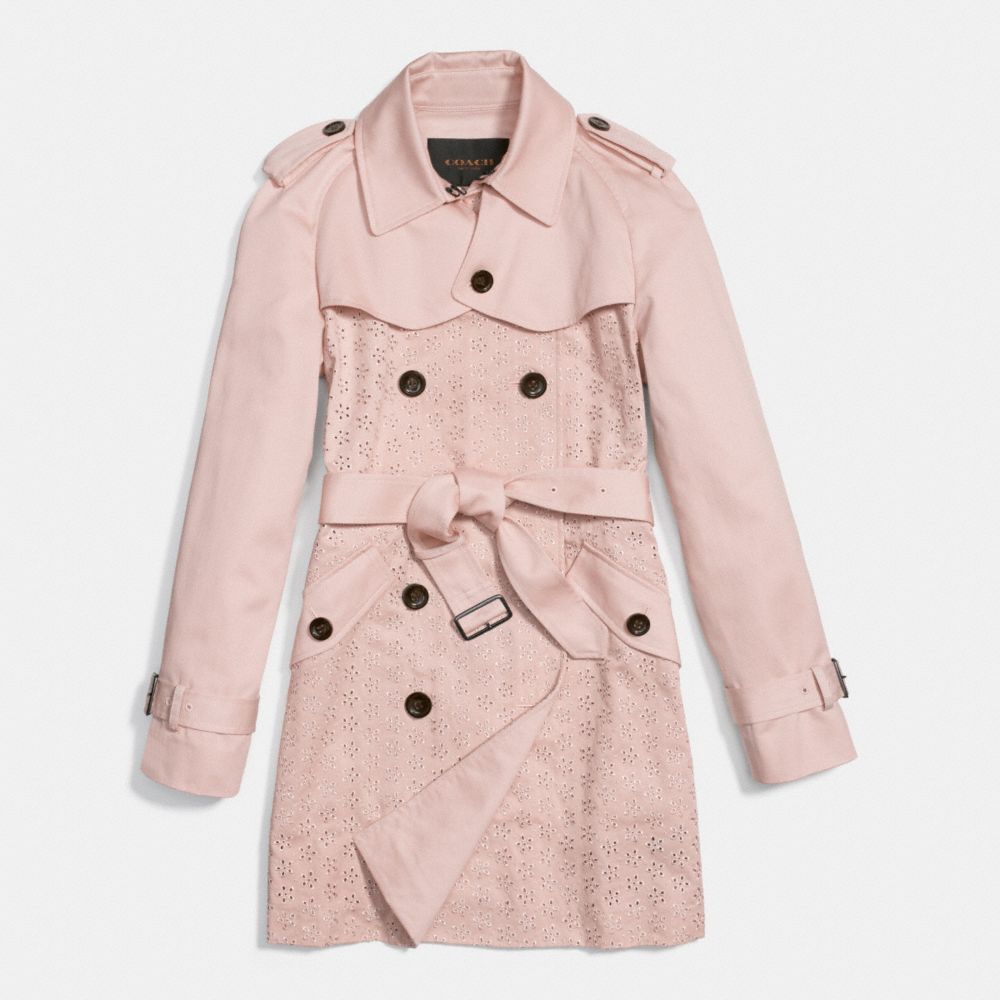 EYELET TRENCH COAT - ORCHID - COACH F86462