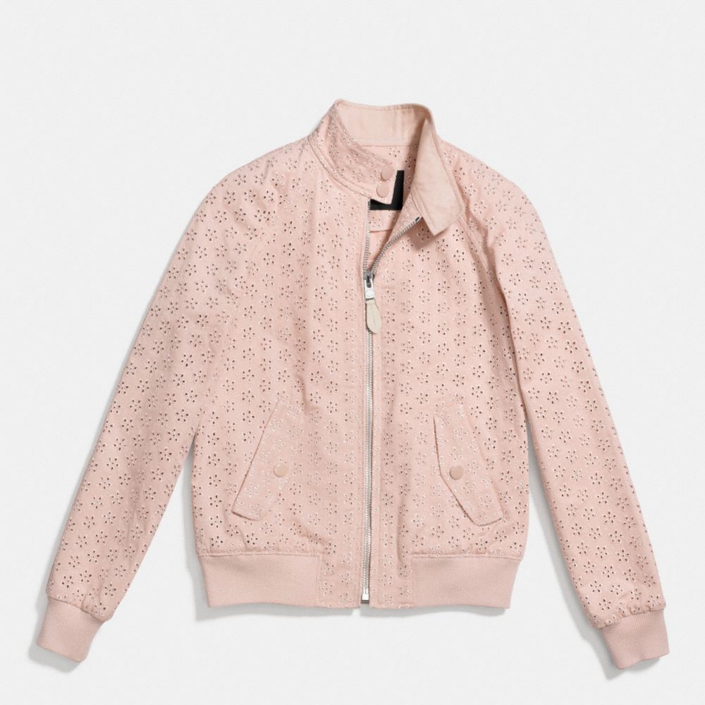 EYELET RAGLAN BOMBER - f86467 -  ORCHID