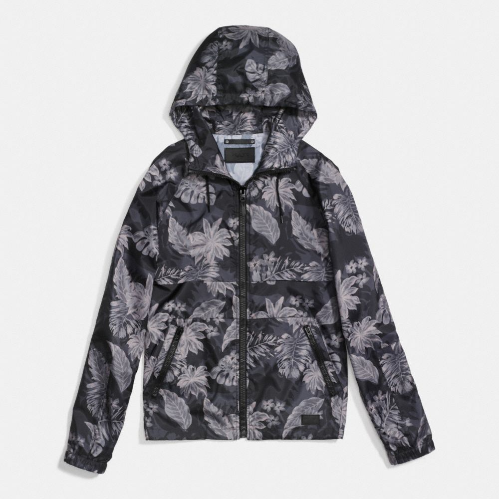 COACH f86474 PRINTED WINDBREAKER JACKET HAWAIIAN PALM