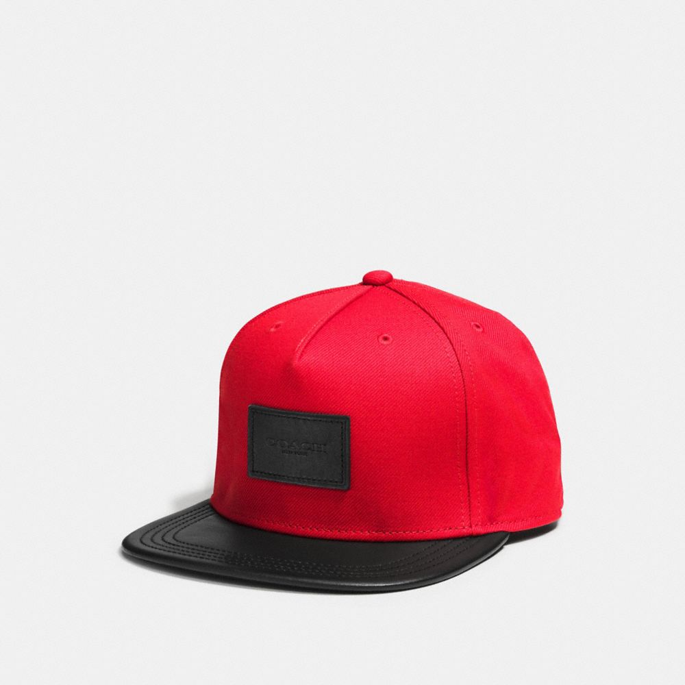 COACH FLAT BRIM HAT IN COLORBLOCK - BRIGHT RED - f86475