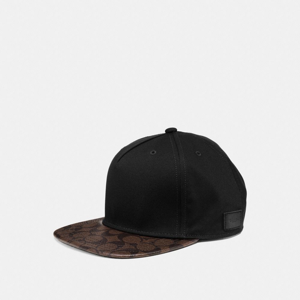 COACH FLAT BRIM HAT IN SIGNATURE - SADDLE/MAHOGANY - f86476