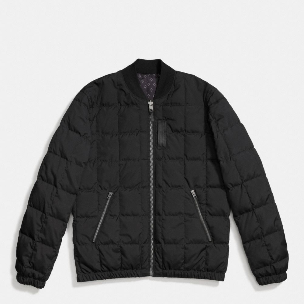 PACKABLE DOWN MA-1 JACKET - BLACK/BLACK FOULARD - COACH F86519