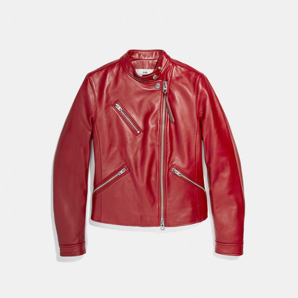 COACH F86528 - UPTOWN RACER JACKET CARDINAL