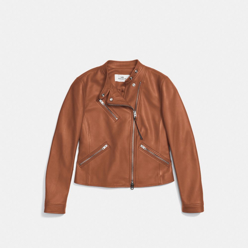 COACH UPTOWN RACER JACKET - SADDLE - F86528