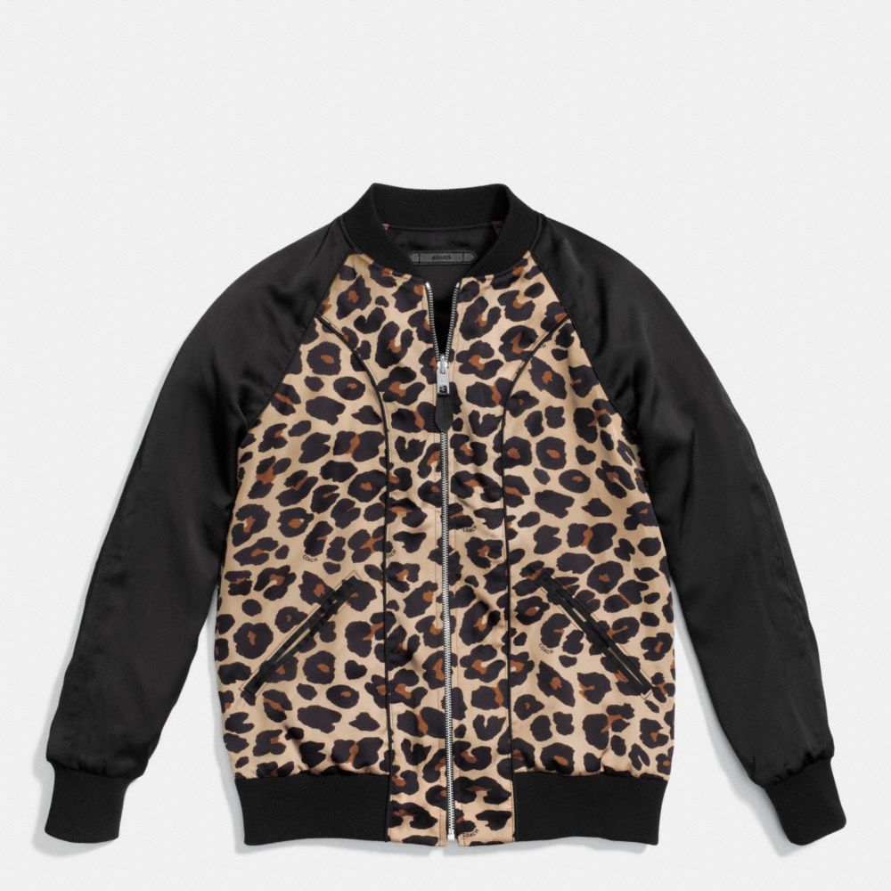 LEOPARD REVERSIBLE BASEBALL JACKET - f86535 - NATURAL MULTI