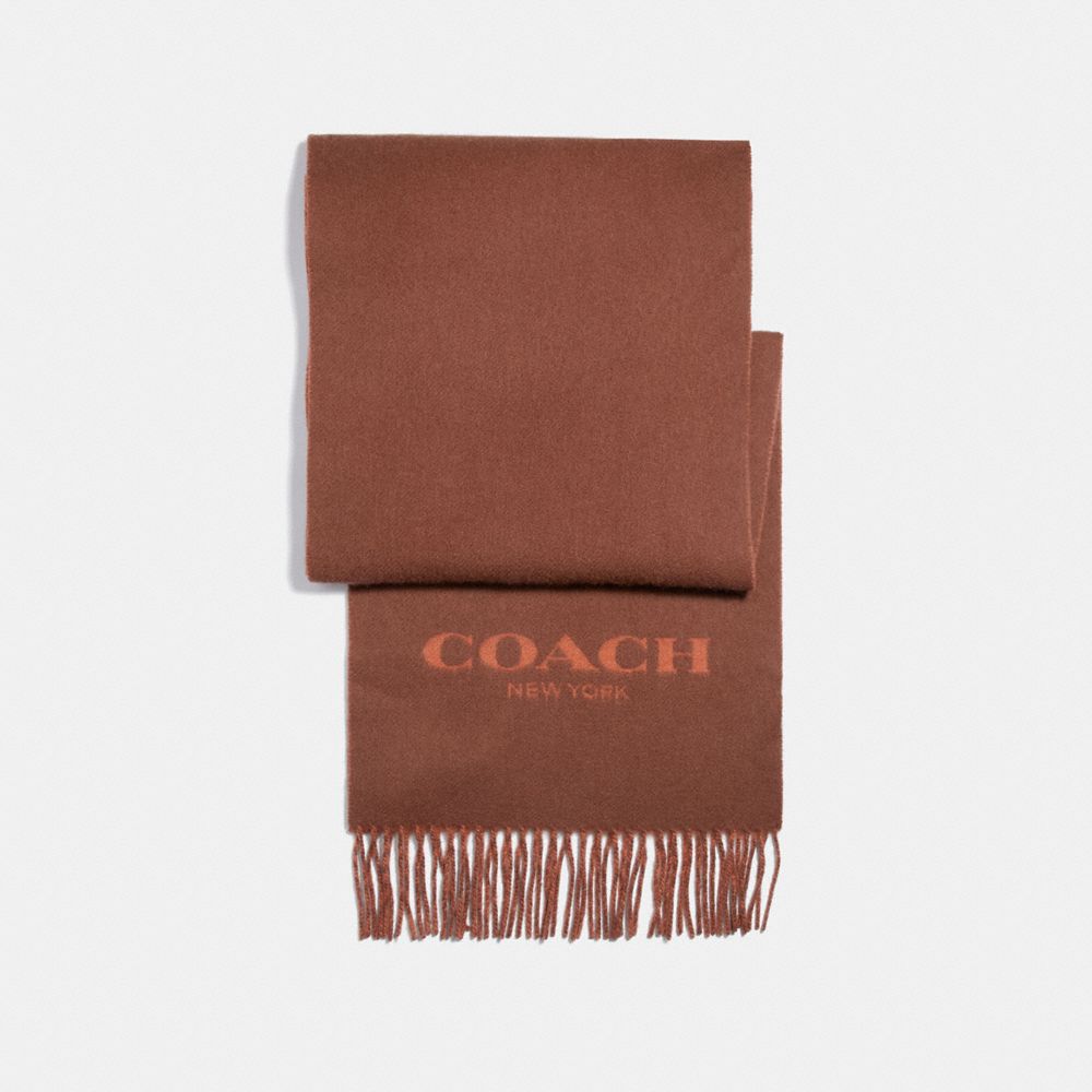 COACH F86542 Cashmere Blend Bi-color Signature Scarf SADDLE/GINGER