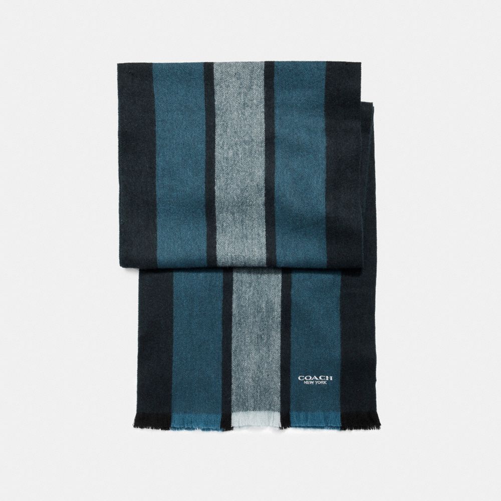 COACH F86547 CASHMERE BLEND VARSITY SPORT SCARF BLACK