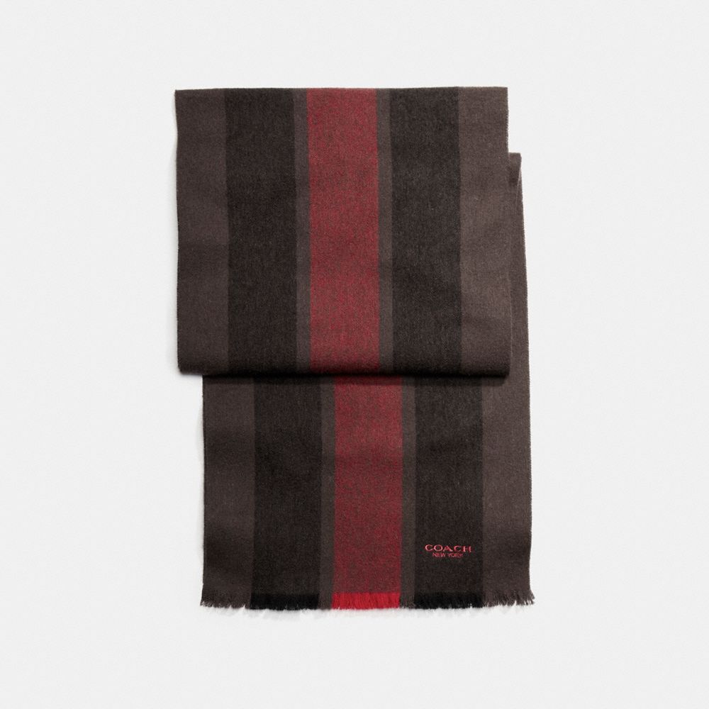 COACH CASHMERE BLEND VARSITY SPORT SCARF - OXBLOOD - f86547