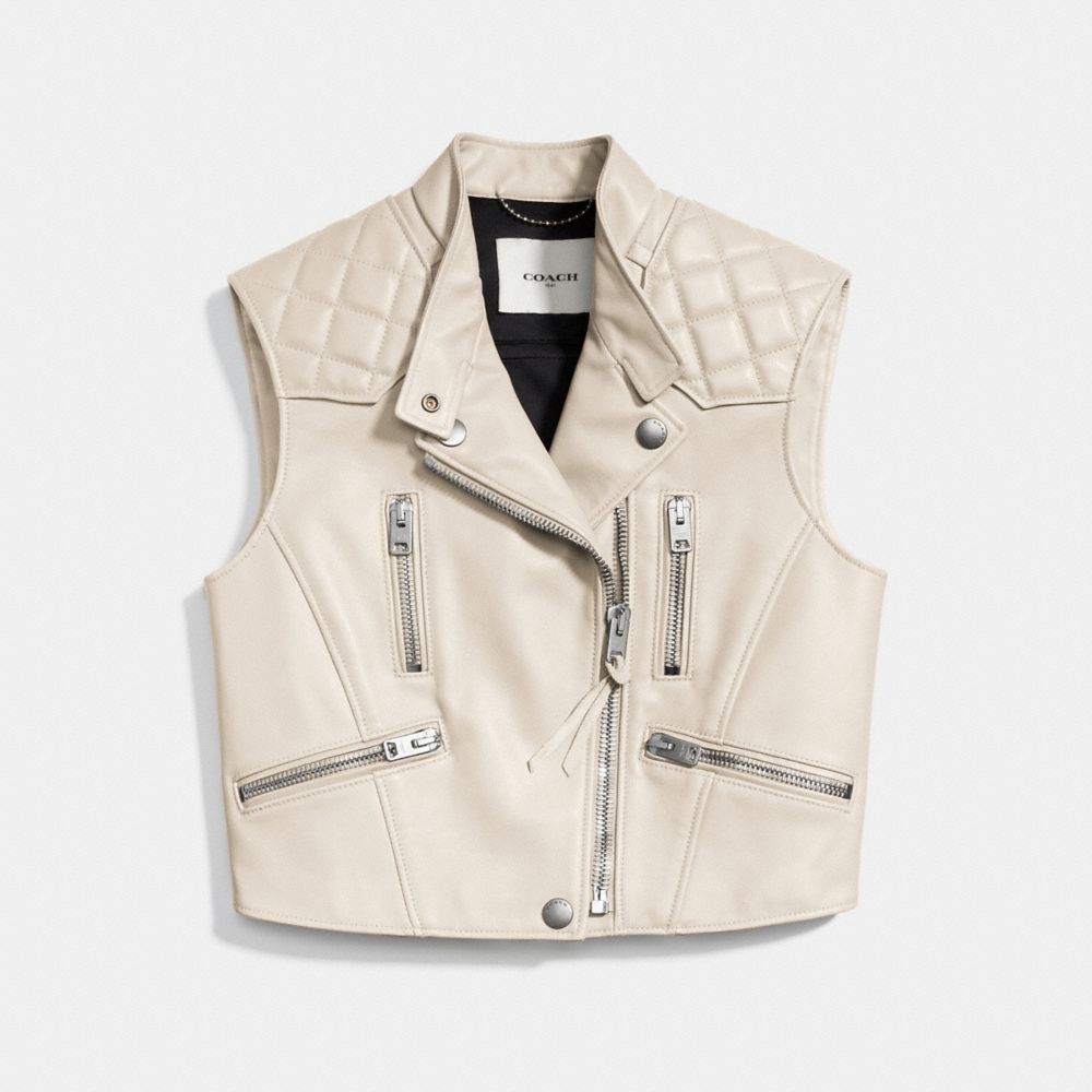 COACH f86644 SURF BIKER VEST CHALK