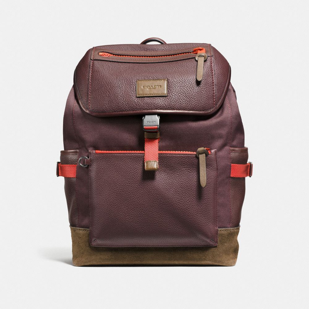 COACH F86735 MANHATTAN BACKPACK OXBLOOD/FATIGUE/BLACK-ANTIQUE-NICKEL