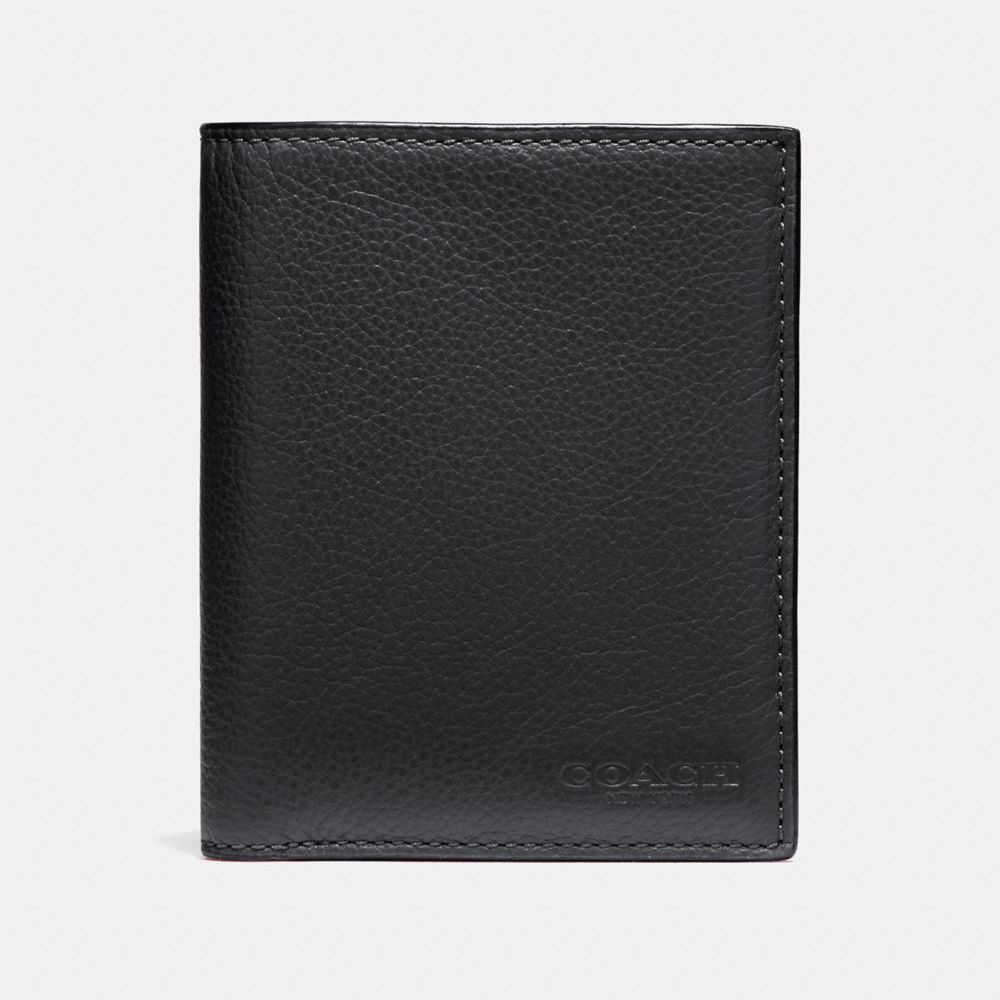 SLIM WALLET IN SPORT CALF LEATHER - f86764 - BLACK