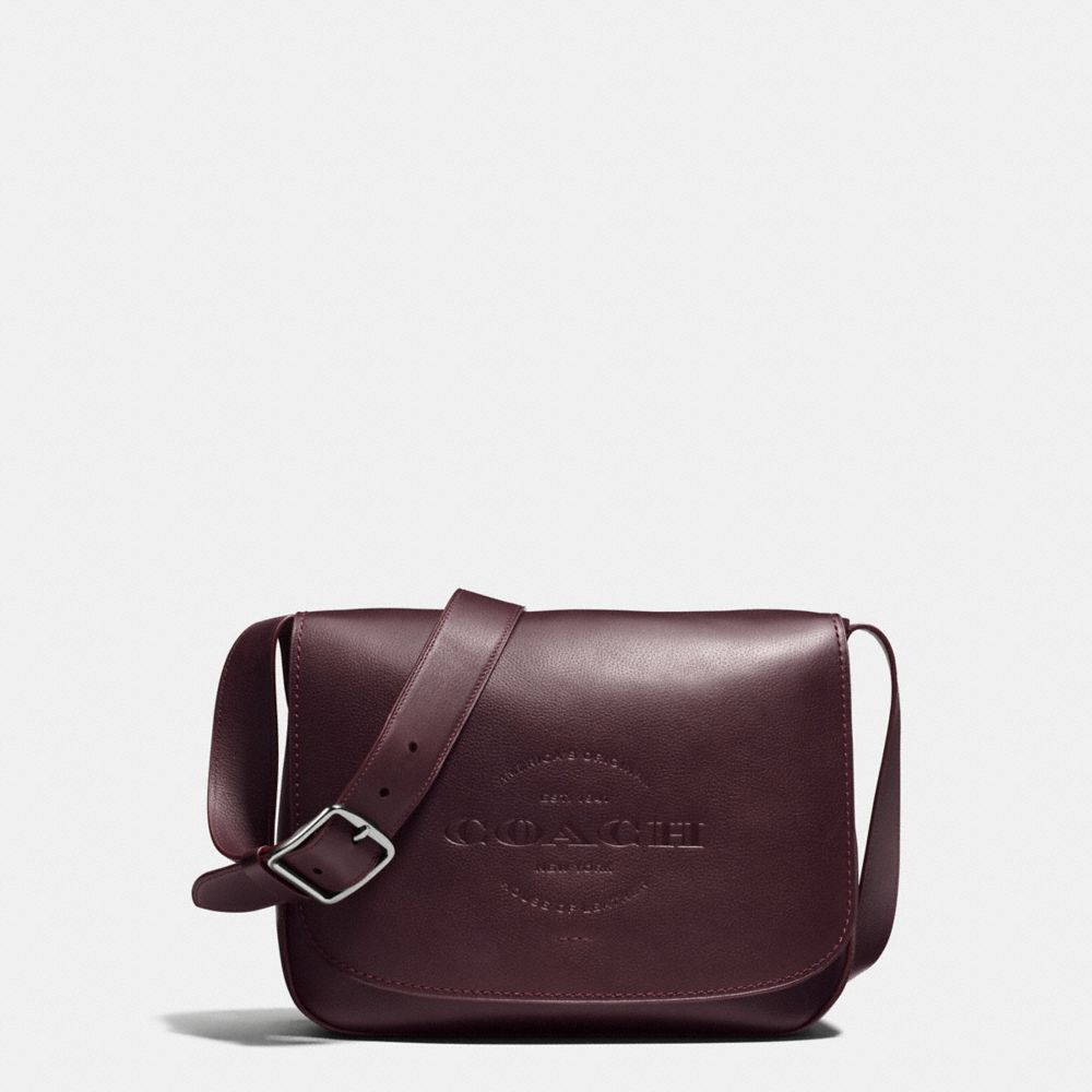 COACH HUDSON MESSENGER IN NATURAL SMOOTH LEATHER - BLACK ANTIQUE NICKEL/OXBLOOD - f86778