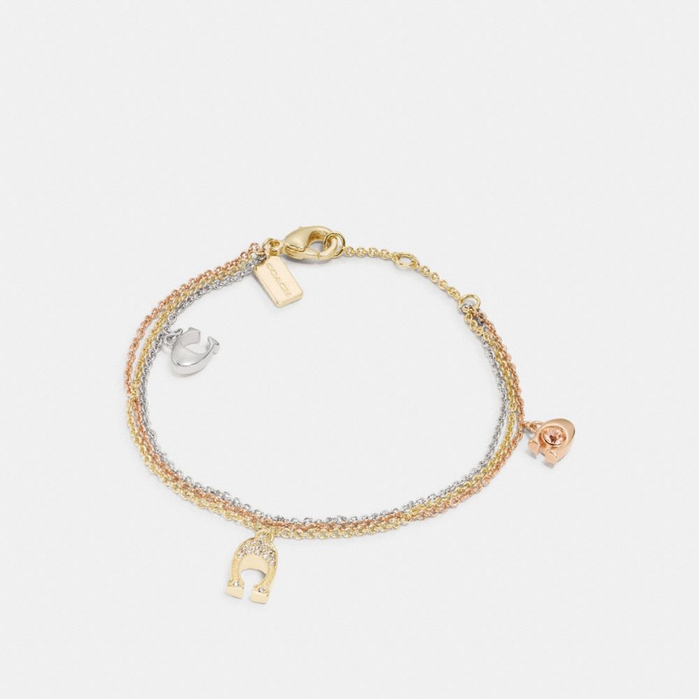 COACH f86785 SIGNATURE C MIX STRAND BRACELET GOLD/SILVER ROSEGOLD