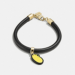 COACH F86791 Mickey Shoe Leather Charm Bracelet GOLD/BLACK