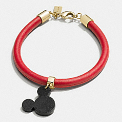 COACH F86793 Mickey Ears Leather Charm Bracelet GOLD/RED