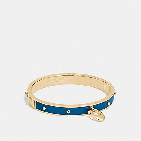 COACH ENAMEL AND RIVETS SIGNATURE C HINGED BANGLE - GOLD/MINERAL - f86794