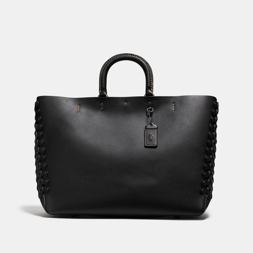 ROGUE TOTE WITH COACH LINK DETAIL - COACH f86810 - BLACK/BLACK  COPPER