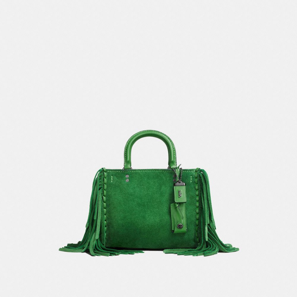 ROGUE 25 WITH FRINGE - KELLY GREEN/BLACK COPPER - COACH F86826