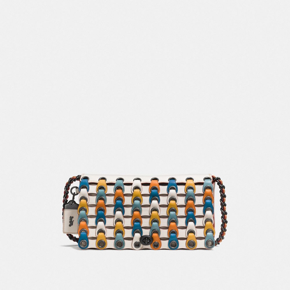COACH F86831 DINKY WITH COLORBLOCK COACH LINK CHALK-MULTI/BLACK-COPPER
