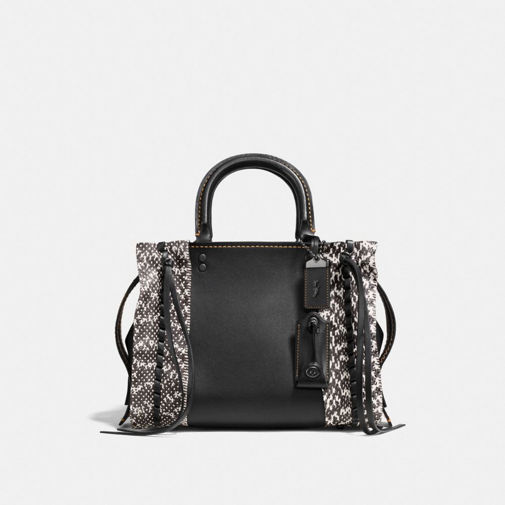 COACH F86839 Rogue 25 With Whipstitch Snakeskin BP/BLACK CREAM