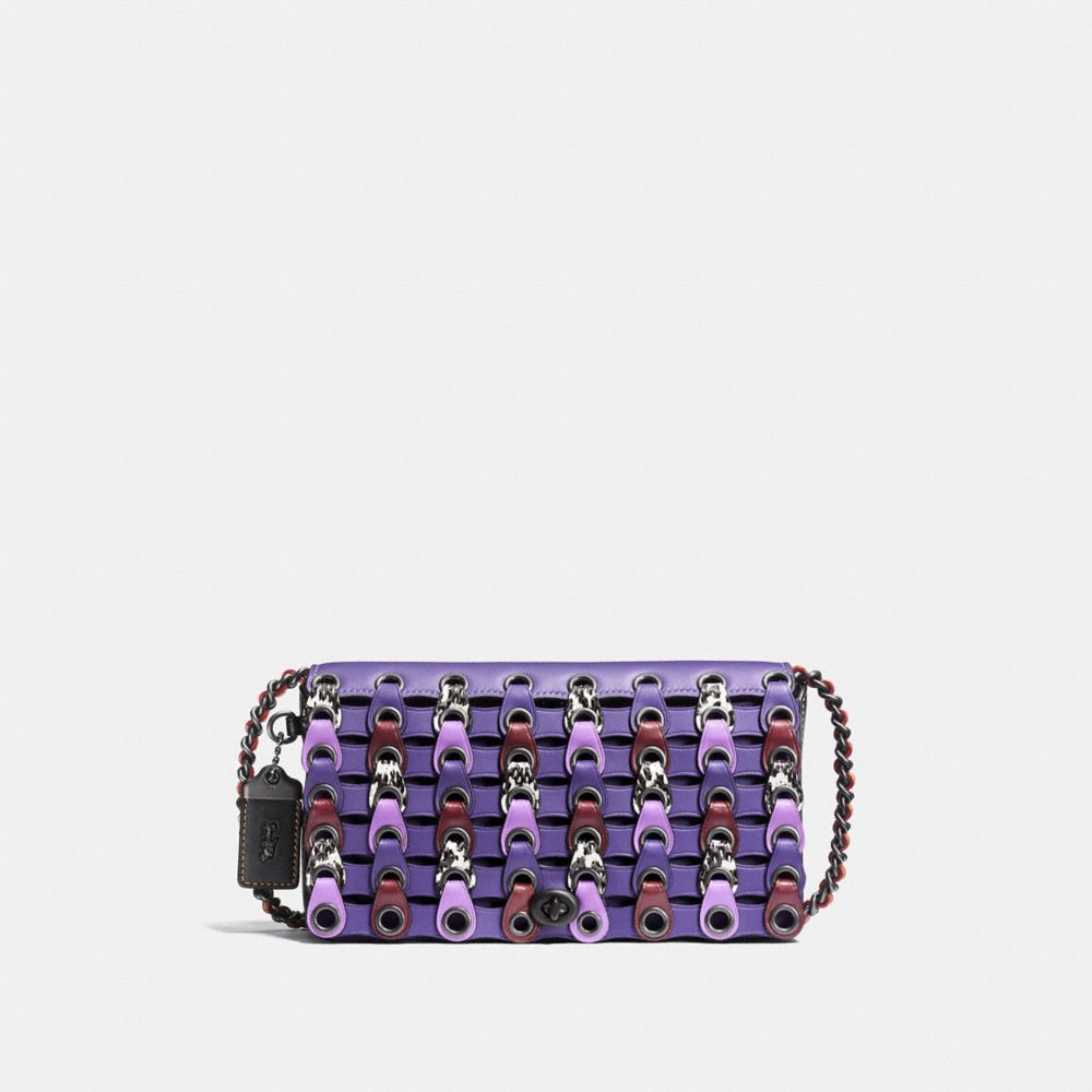 COACH F86855 DINKY WITH SNAKESKIN COACH LINK VIOLET-MULTI/BLACK-COPPER