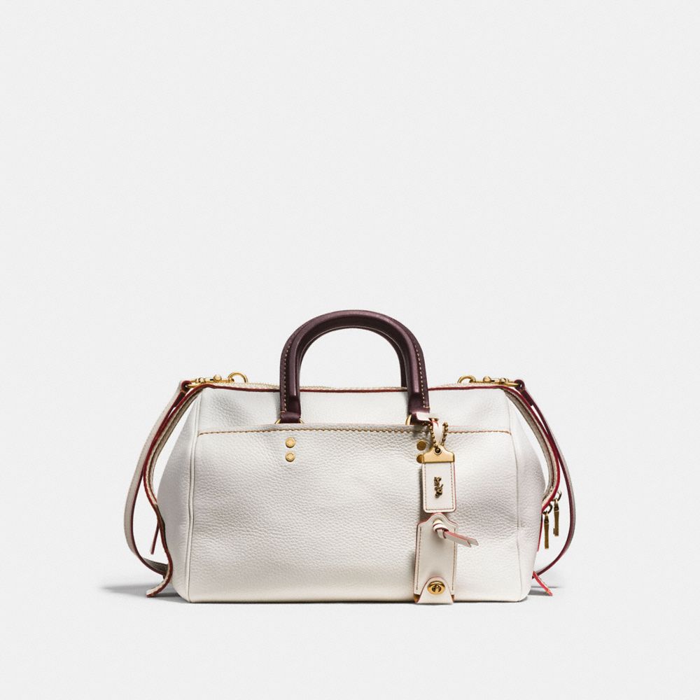 COACH ROGUE SATCHEL IN GLOVETANNED PEBBLE LEATHER - OLD BRASS/CHALK - f86857